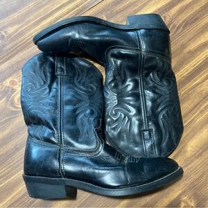 Laredo Men's Black Western Cowboy Boots 4240 Size 10D Point Toe Slip Resistant